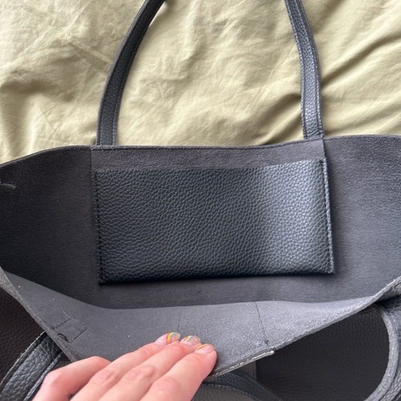 Black vegan leather tote - Picture 2 of 2